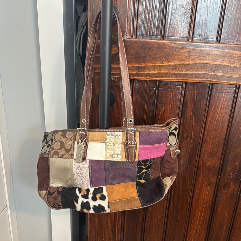 COACH Patchwork Tote Bag - Brown and Multicolor